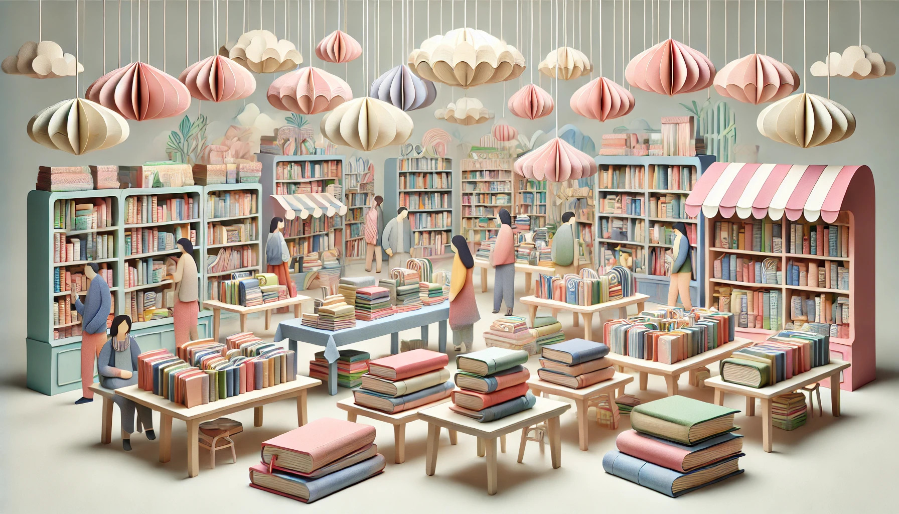 Les Encrés Tarnais illustration bibliothèque couleurs pastel 3